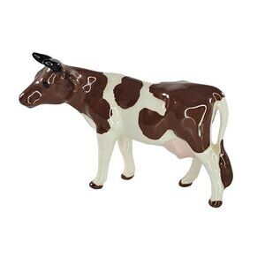 Hagen Renaker Guernsey Cow Black Horned Version Miniature Figurine